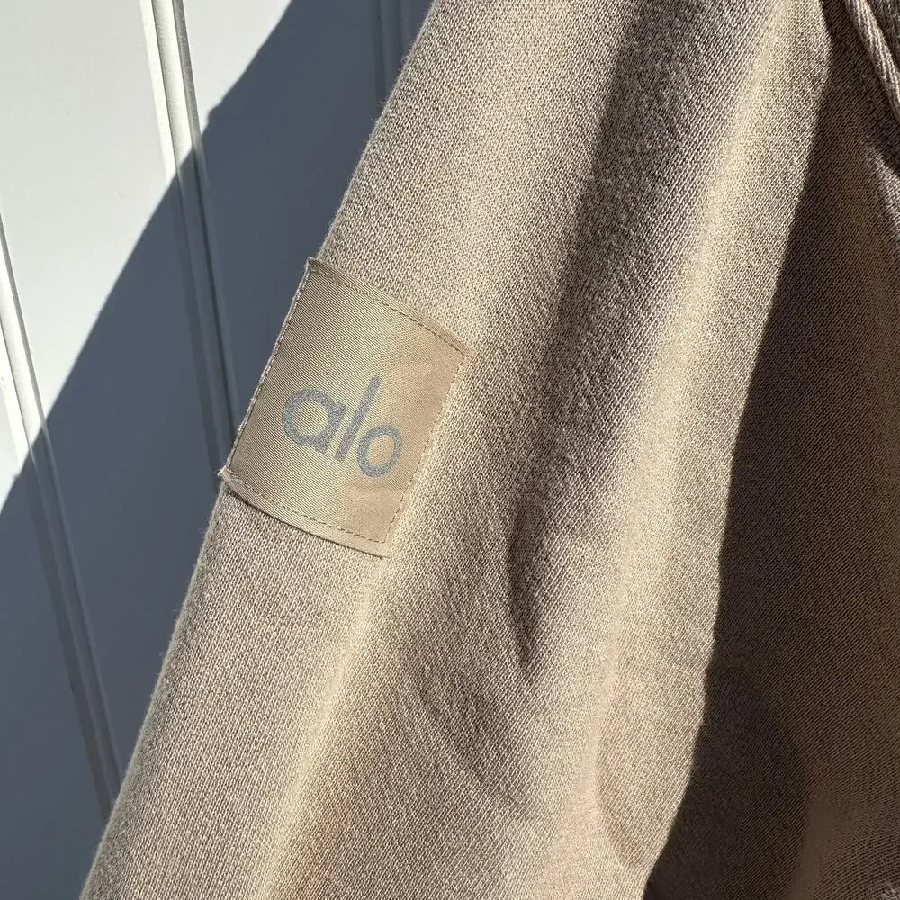 Alo Yoga Make Waves Hoodie Ivory Bone Gravel XS Womens / XXS Mens Sweatshirt EUC - Picture 10 of 16